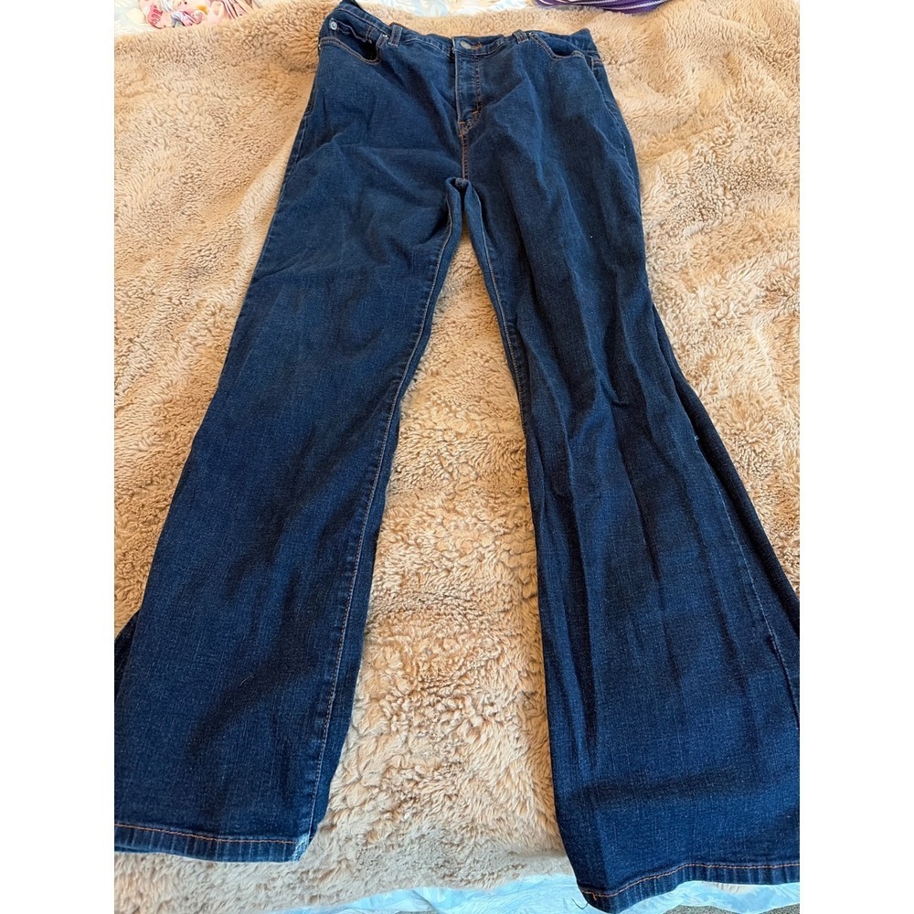 Levis 512 Perfectly Slimming Bootcut Jeans Dark Wash Blue Denim Womens 14S
